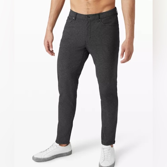 Lululemon MP2 Mens ABC Pant Slim Tech Canvas Gray/Blue 5-Pocket Size 33 x 30